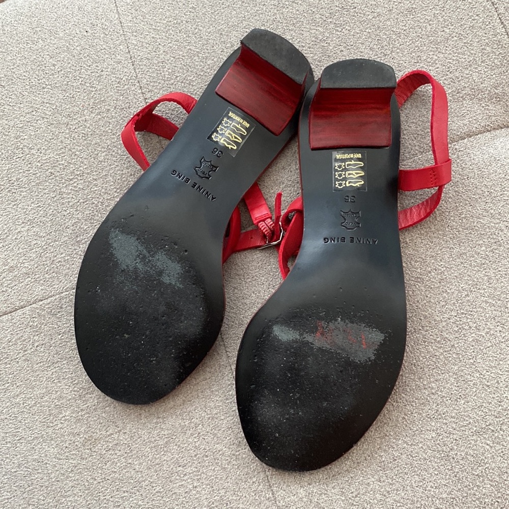 ANINE BING Remi strappy sandal in red - Picture 4 of 13
